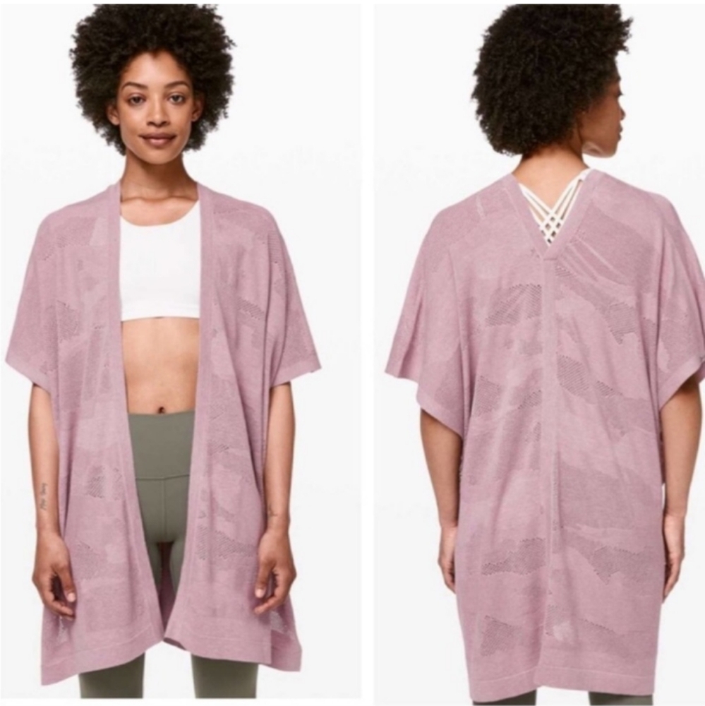 Lululemon Find Your Light Wrap Mesh Sweater Heathered Vintage Mauve One Size